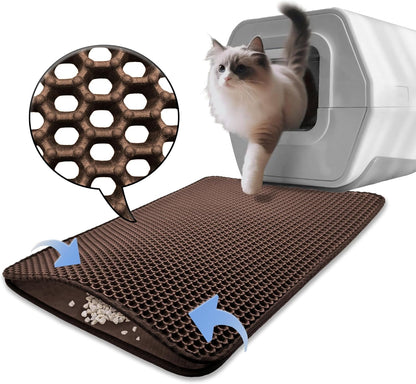 HTTMT- (29.5X23 Inch) Pet Supplies Cats Litter & Housebreaking 75X58 Brown Cat Litter Mat Double Layer Pad Trapper Folding Pad EVA Foam Rubber1