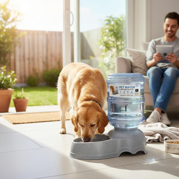 3 Gallon Large Dog Water Dispenser, Automatic Gravity Pet Waterer Station for Large Dogs and Multiple Pets, Indoor/Outdoor Dog Water Bowl with Anti-Slip Base, Bpa-Free, Grey9