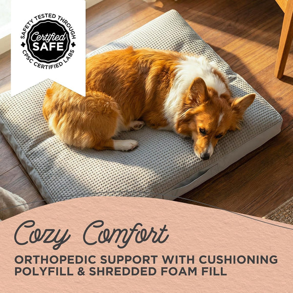Best Friends by Sheri Cool & Cozy Dog Cooling Bed, Orthopedic Comfort with Shredded Foam & Plush Polyfill, Water Resistant Base & Washable Cover, Dogs & Puppies, Gray, Small, 30" X 20"3