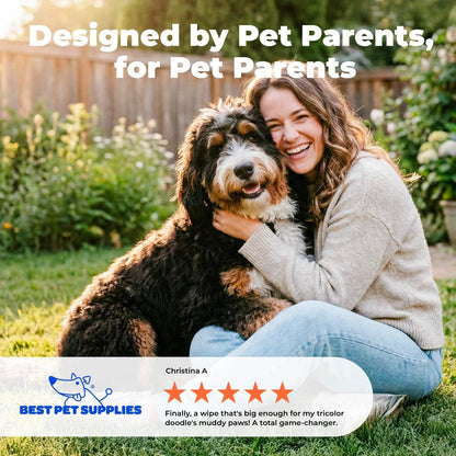 Best Pet Supplies Cleaning Dog Wipes - Calming Lavender, 400 Count | Lavender Scented, Large 8X9" Pet Wipes, Vitamin E, Puppy & Cat Safe, Gentle Grooming, Resealable Pouch Prevents Drying7