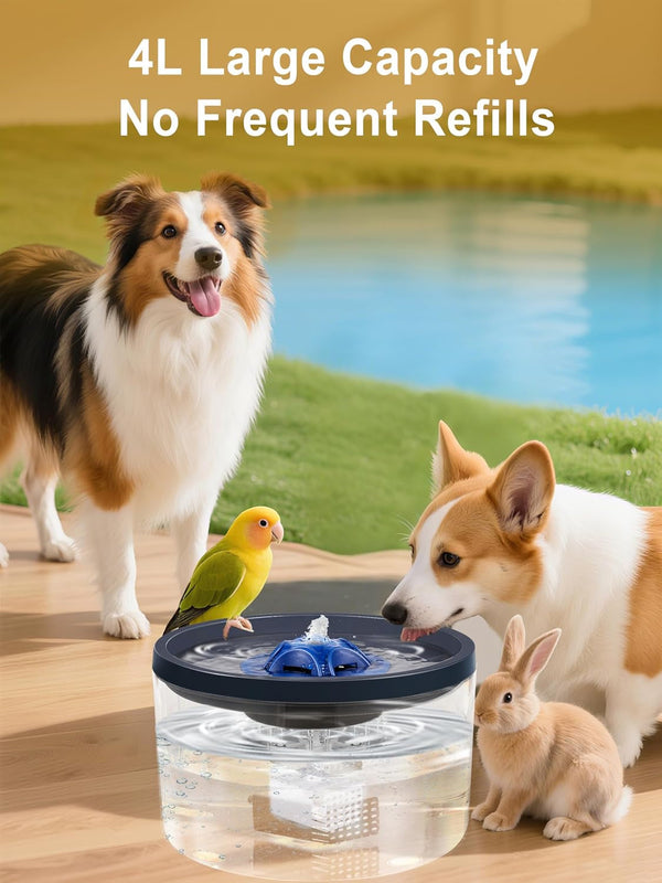 Dog Water Fountain 4L/135Oz for Large Dogs & Multiple Pets – Ultra-Quiet Pump, 3 Filters, Automatic Pet Water Dispenser for Fresh, Clean Water2