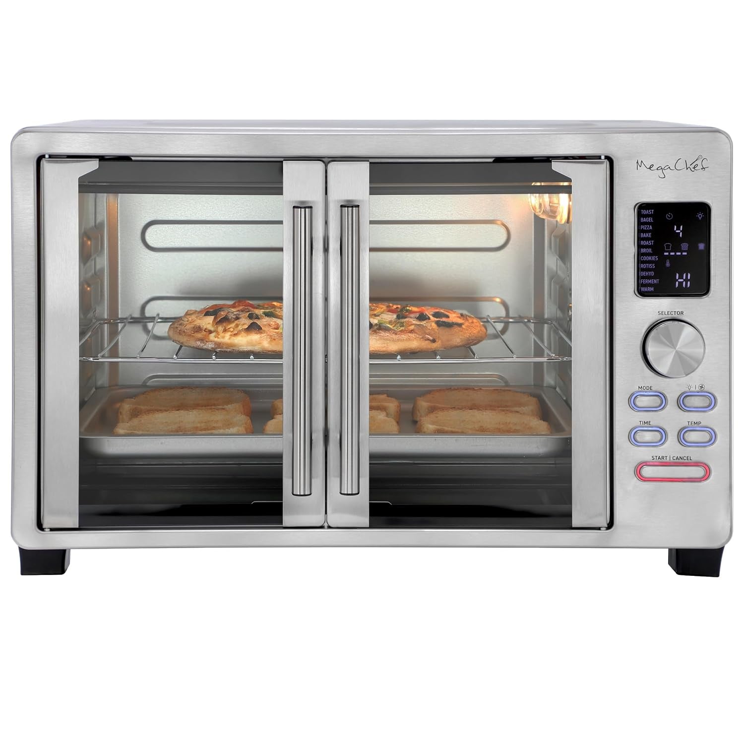 30-quart-digital-french-door-multi-function-convection-toaster-oven-with-rotisserie-set-toast-bagel-pizza-bake-roast-broil-cookies-dehydrate-more-presets
