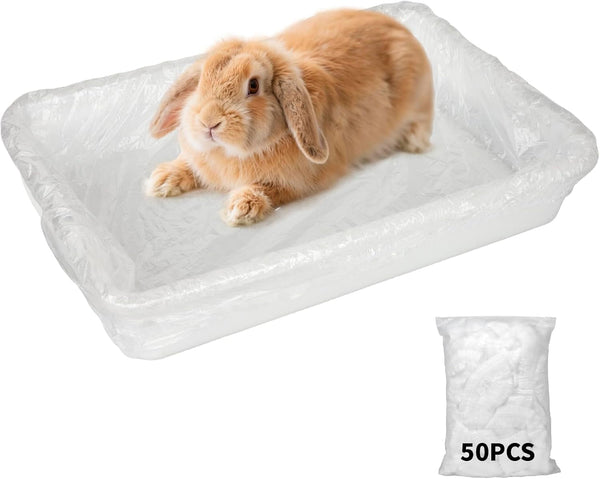 BESNEW Small Animal Bedding & Litter,50 Pcs Disposable Rabbit Cage Liner Bags 3S Quick Clean for Bunny Cat Guinea Pig Ferret Chinchilla1