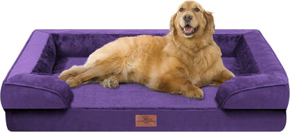 Comfort Expression Orthopedic Dog Bed for Extra Large Dogs with Bolster | Waterproof Dog Couch Bed with Washable Cover & Non-Slip Bottom, Supportive Egg Crate Foam XL Pet Bed, 42X30 Inch204