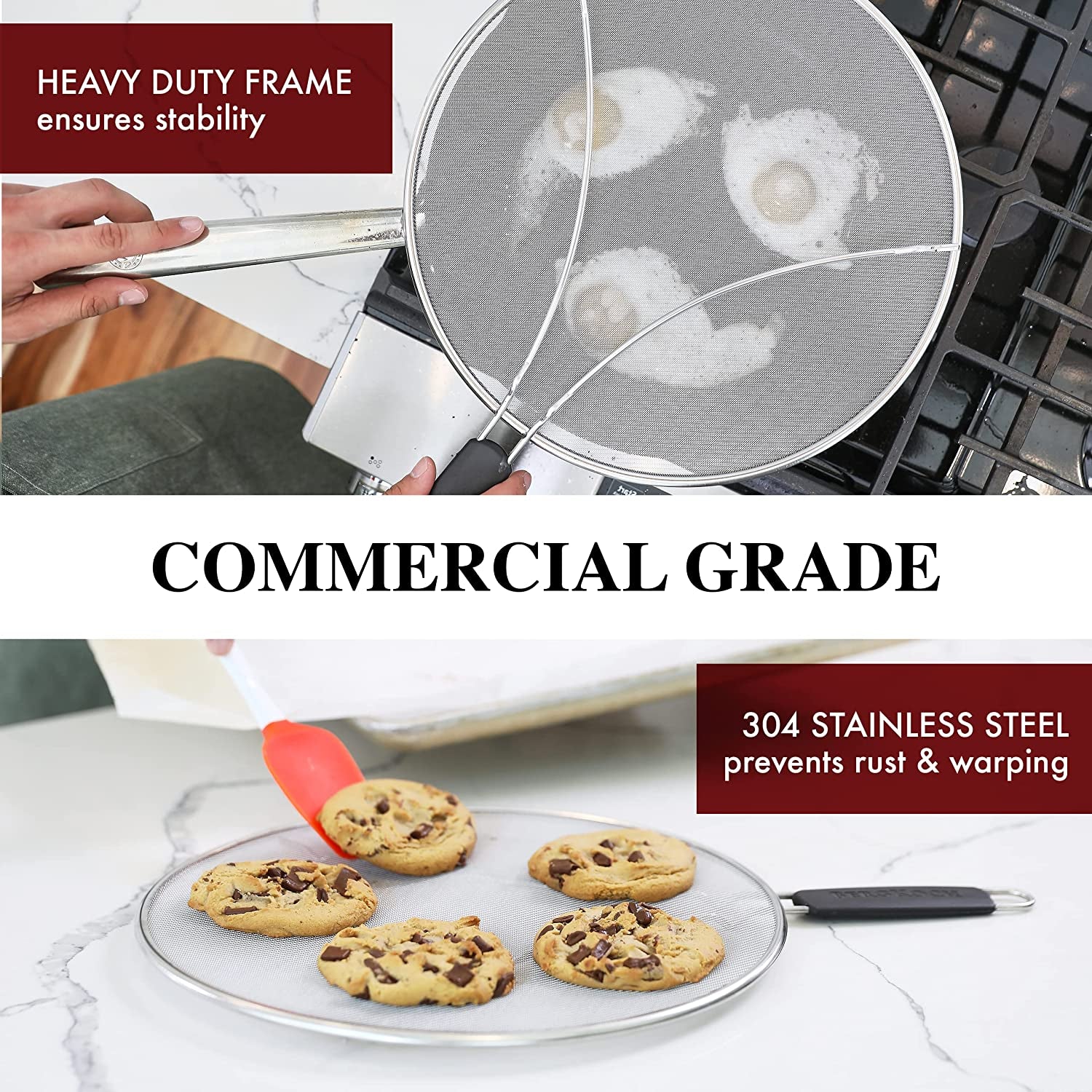 splatter-screen-for-frying-pan-11-5-inch-stainless-steel-grease-splatter-guard-cover-oil-splash-when-sizzling-bacon-cooking-fried-chicken-or-popcorn