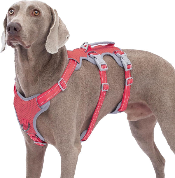 Huntboo Escape Proof Harness, No Slip Dog Harness Escape Proof, Fully Reflective Harness with Handle, Breathable, Durable, Adjustable Vest for Medium Dogs Walking and Training Gear (Black, M)15