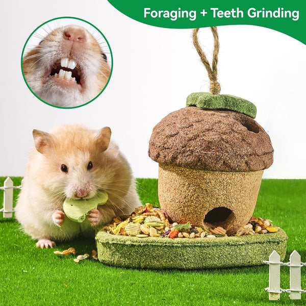 2 Pack Guinea Pig Chew Toys, Prevent Teeth Overgrowth, Rabbit Chew Toys, Natural Treats for Rabbit/Hamster Toys, Natural Timothy Grass & Vegetables, Small Animal Toys for Habitat Decoration5