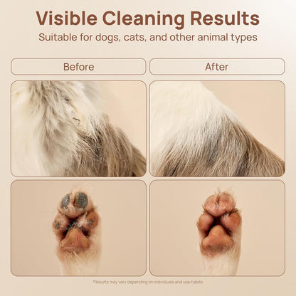 HICC PET Cleaning Glove Wipes PRO for Dogs & Cats, 20PCS Coconut Scent. | Puppy Wipes, No-Rinse Pet Grooming Wipes, Extra Thick Dual-Textured Wipes for Paws, Face, Coat, Outer Ear&Rear-End Area.3