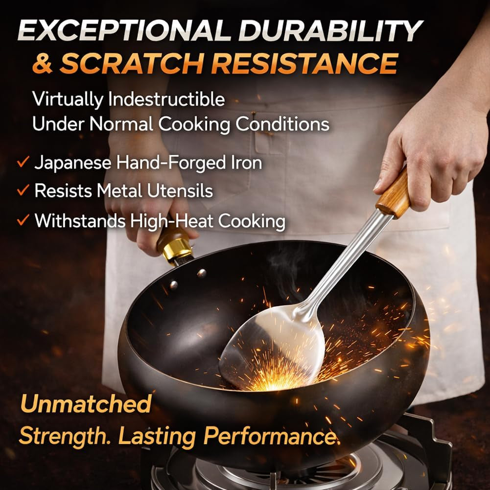2026-upgraded-uncoated-thick-iron-pot-japanese-hand-forged-non-stick-iron-pan-without-coating-durable-and-rust-free-for-cooker-gas-stir-fry-pans-round-bottom-with-lid-glass-lid-11in
