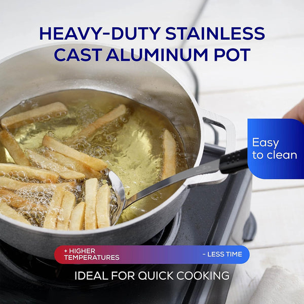 (Professional Large) Caldero 47 Cups - 17 QT / 16 L, Stainless Aluminum Pot, Even Heat Distribution and Fast Cooking Dutch Oven Pot, Ergonomic Handles, Ideal for Rice, and French Fries9