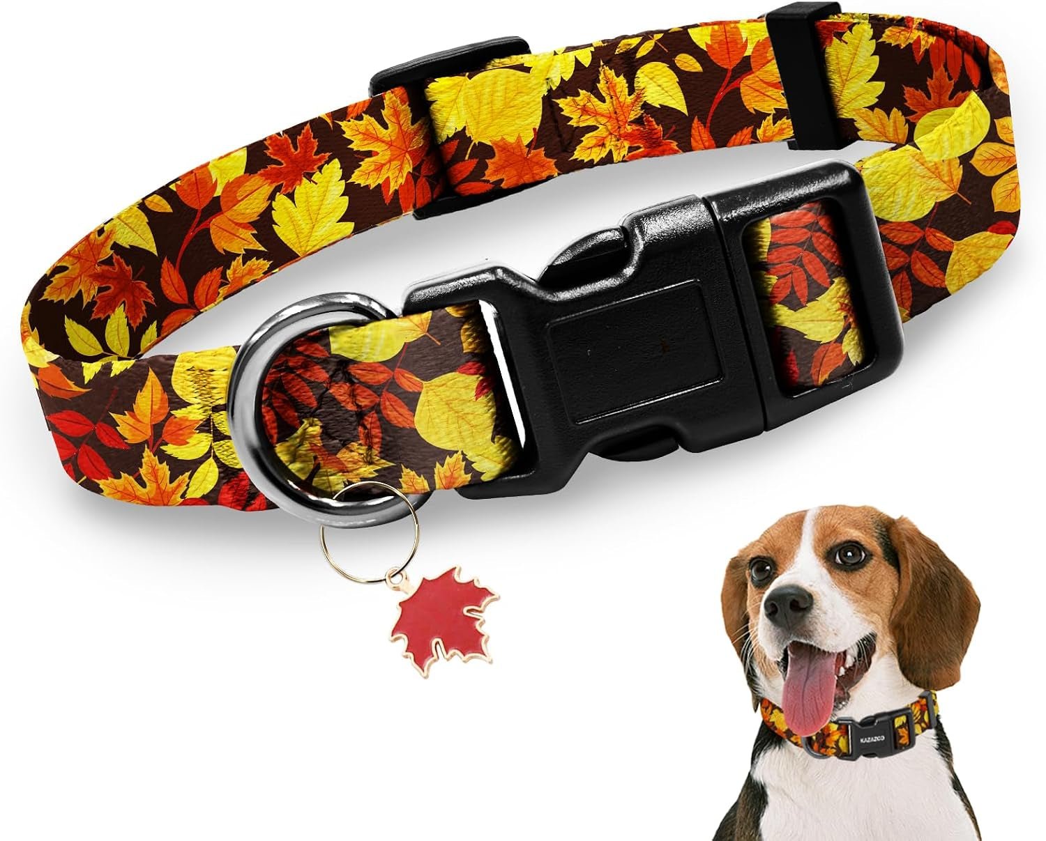 kazazoo-dog-collar-cute-and-soft-nylon-puppy-collar-girl-dogs-adjustable-purple-dog-collars-for-medium-dogs-purple-flowers-m