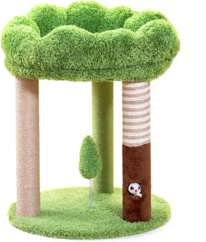 WOOCHPET 20 Inch Small Cat Tree for Indoor Cats and Kittens, Cat Tower with 3 Sisal Scratching Posts, Removable Washable Perch Bed, Hanging Toy Ball, Compact Cat Condo for Small Spaces9