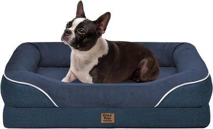 Chez Paw Waterproof Orthopedic XL Dog Bed for Large and Extra Large Dogs | Egg Crate Foam, 4-Sided Bolster Support, Waterproof Liner, Non-Slip Bottom, Machine Washable Cover, 42 X 30 Inch39