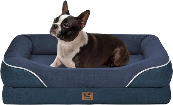 Chez Paw Waterproof Orthopedic XL Dog Bed for Large and Extra Large Dogs | Egg Crate Foam, 4-Sided Bolster Support, Waterproof Liner, Non-Slip Bottom, Machine Washable Cover, 42 X 30 Inch39