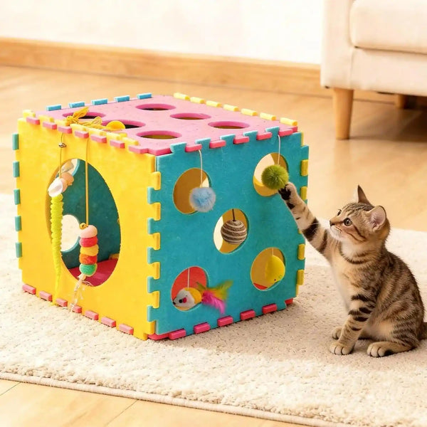 41 Pcs Interactive Cat Toys for Indoor Cats, Kitten Toys with Soft Pillow, Catnip Toys, Chew Rope, Feather Wand, Springs and Balls for Indoor Kittens4