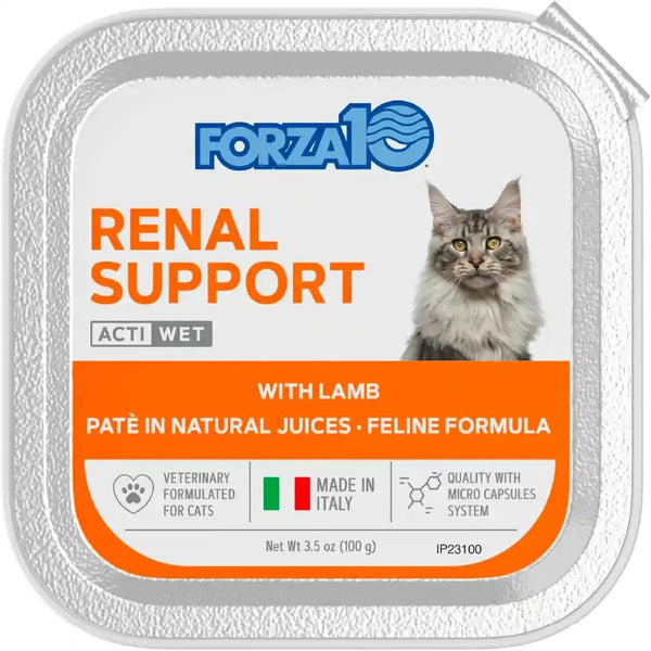 Forza10 Renal Wet Cat Food for Adult Cats - 3.5 Oz, 12 Pack - Lamb Flavor | Actiwet Renal Support - Vet-Formulated, Non-Gmo - Kidney Support for Adult Cats - Made in Italy2