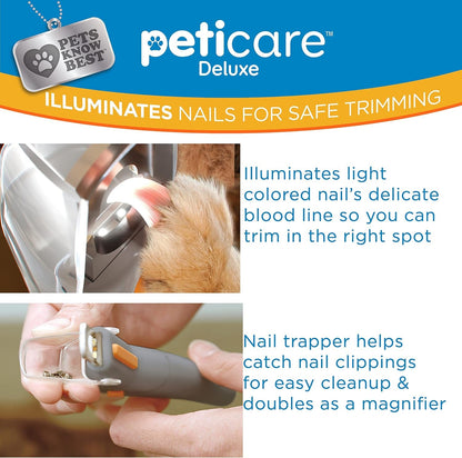 Peticare Illuminated Dog & Cat Nail Clipper with LED Light & 5X Magnification for Safe, Precise Trimming | Pet Nail Cutter for Small & Large Breeds | Easy-To-Use Grooming Tool for Pets3