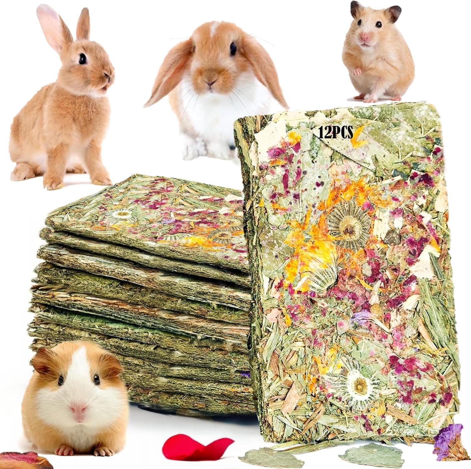 rabbit-chew-toys-12pcs-timothy-hay-treats-bunny-herbal-flower-snack-timothy-hay-chew-toys-with-herbal-flowers-crispy-snacks-for-small-pets-teeth