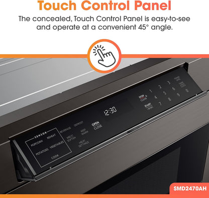 SMD2470AH Microwave Drawer Oven, 24-Inch, 1.2 Cubic Feet, 950 Watt, Concealed Control Panel with Digital LCD Display, Black Stainless Steel4