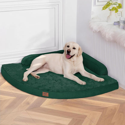 MEKIY Orthopedic Waterproof Dog Bed with Sides for Extra Large Sizes Dogs | Egg Crate Foam, Waterproof Liner, Anti-Slip Bottom, Space-Saving, Perfect for Corners and Sofa Edges, 40 X 40 Inch30