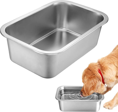 4 Gallons Extra Large Dog Bowls - High Capacity Food Grade Stainless Steel Dog Water and Food Bowl No Spilling, Durable for X-Large Multiple Large Breed Dogs Indoor Outdoor10