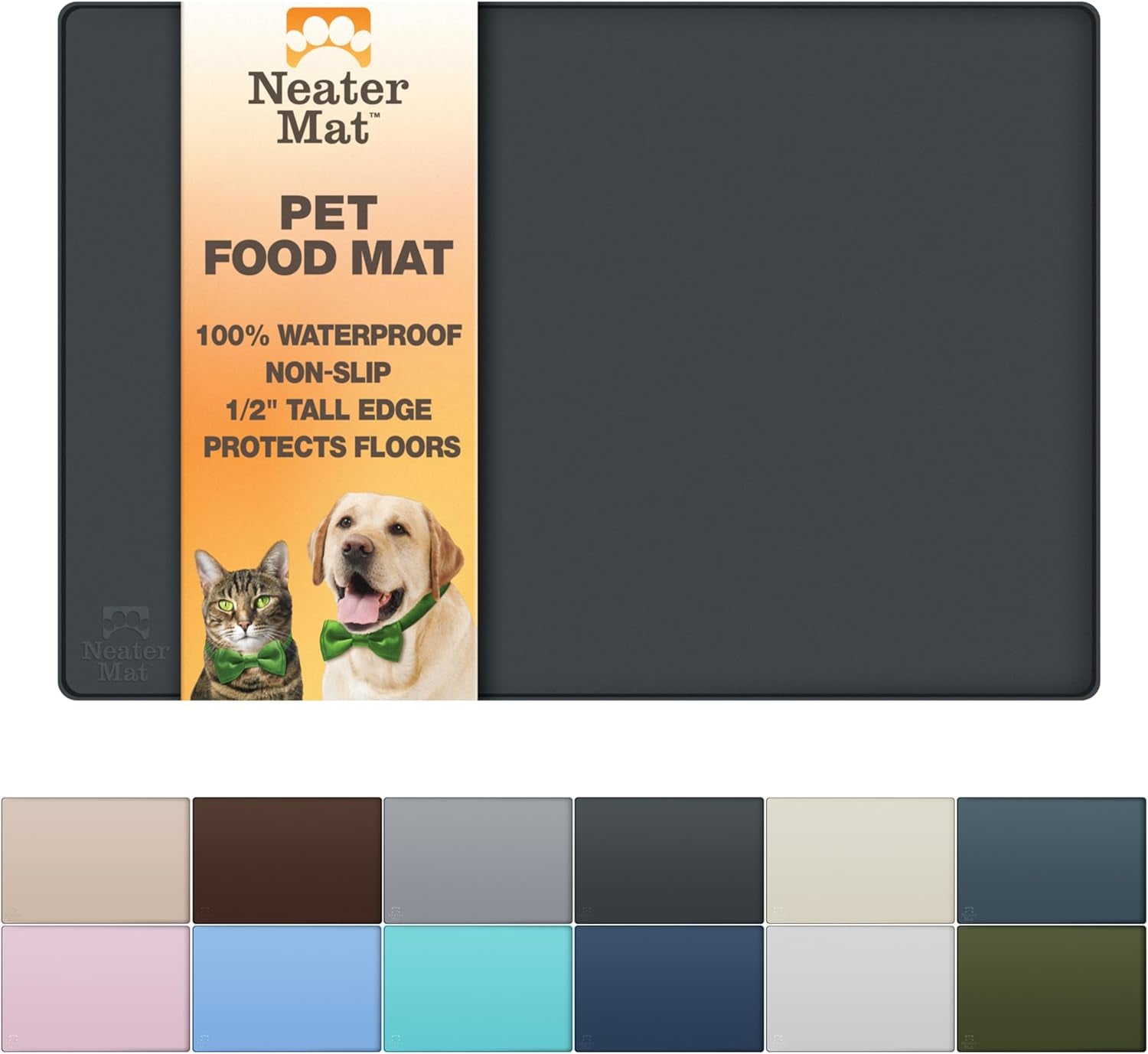 neater-pet-brands-neater-mat-pet-mats-for-food-and-water-cat-dog-bowl-mat-waterproof-silicone-feeding-tray-dog-food-mats-for-floors-placemat-w-raised-edge-for-under-bowls-16-x-10-cappuccino
