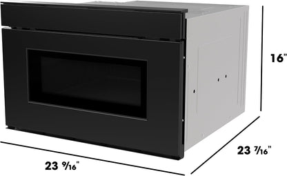 SMD2479MB Smart Microwave Drawer Oven with Easy Wave Open, 24-Inch, 1.2 Cubic Feet, 950 Watt, Concealed Glass Touch Control Panel, Compatible with Alexa Certified, Black24