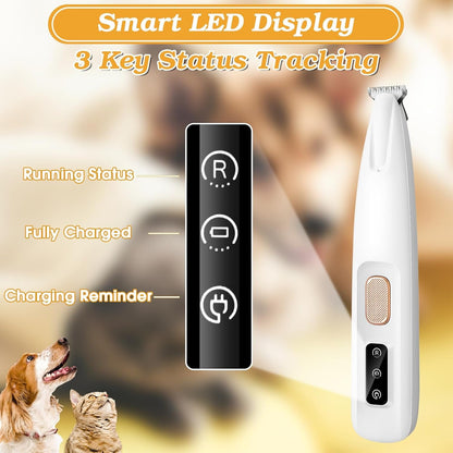 Palksky Dog Paw Trimmer, Upgraded 18Mm-Blade Electric Dog Clippers for Groomming-With Led Display, Waterproof Pet Micro Precisiion Trimmer, Rechargeable Hair Shaver for Paws, Ears, Face, Rump-And Eyes7