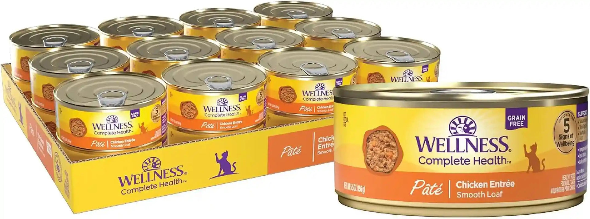 wellness-complete-health-pate-adult-canned-wet-cat-food-natural-protein-rich-grain-free-chicken-entree-recipe-3-oz-pack-of-24-cans