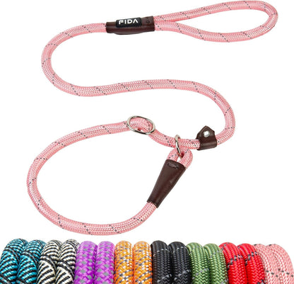 Fida Durable Slip Lead Dog Leash, 6 FT X 1/2" Heavy Duty Dog Loop Leashes, Comfortable Strong Rope Slip Leash for Large Medium Dogs, No Pull Pet Training Lead with Highly Reflective(1/2", Black)42