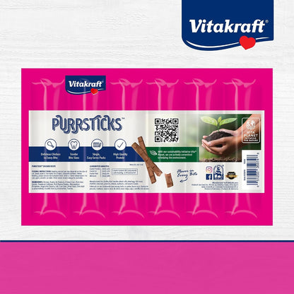 Vitakraft Purrsticks Meaty Cat Sticks - Chicken - Segmented and Breakable Meatstick - Deliciously Tender, 6 Count (Pack of 1)7