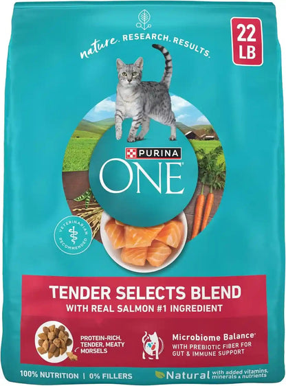 Purina ONE Natural Dry Cat Food, Tender Selects Blend with Real Salmon - 7 Lb. Bag11