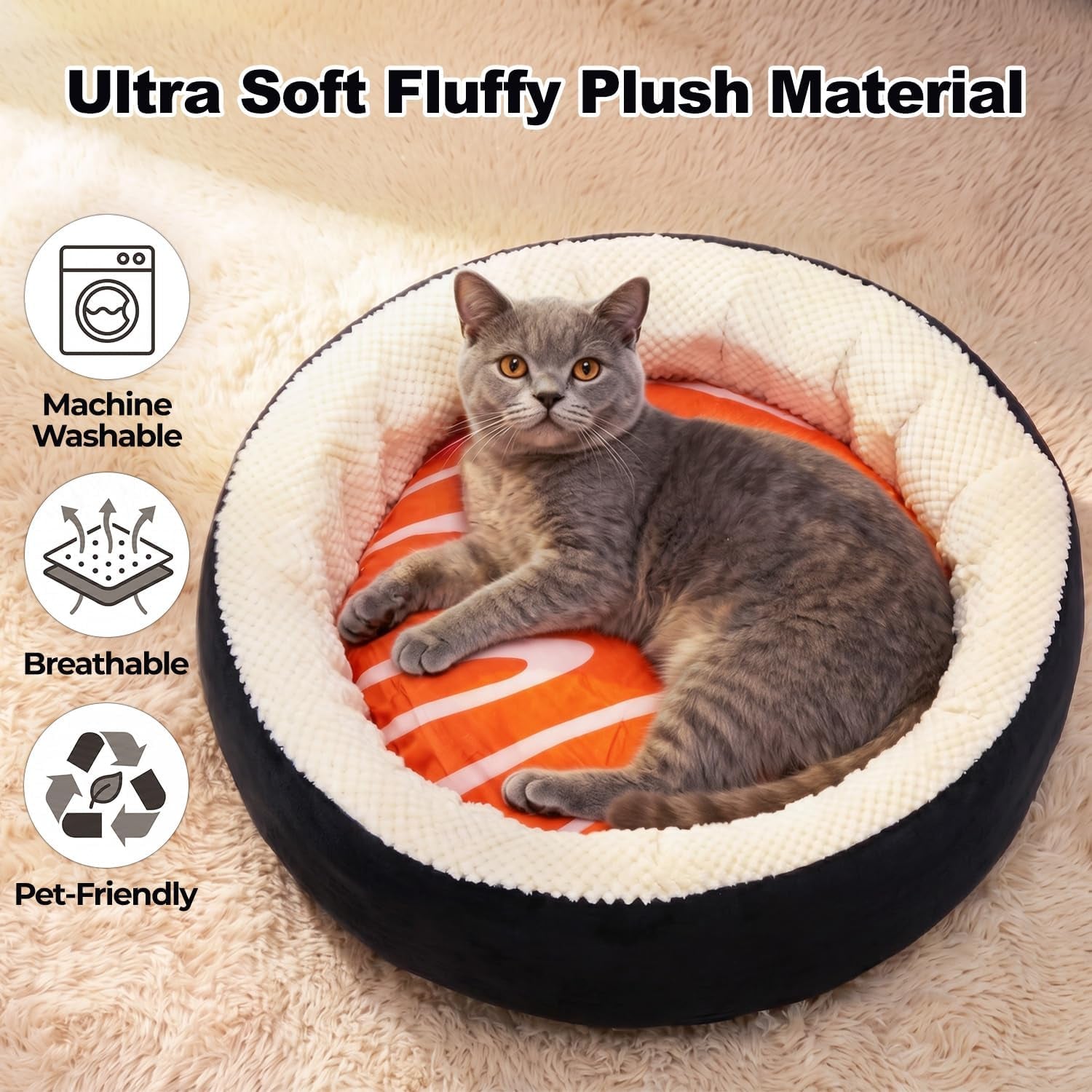 sushi-cat-bed-calming-small-dog-bed-21in-washable-anti-anxiety-cuddler-bed-for-kitten-puppy-ultra-soft-plush-fur-non-slip-bottom-machine-washable-cushion-pet-bed