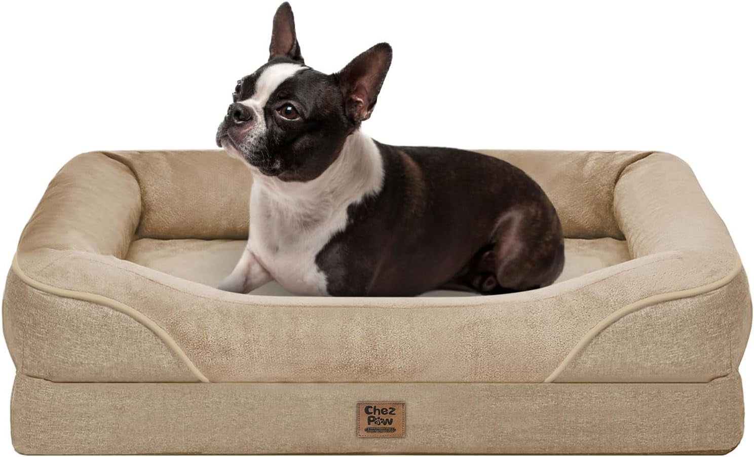 chez-paw-waterproof-orthopedic-xl-dog-bed-for-large-and-extra-large-dogs-egg-crate-foam-4-sided-bolster-support-waterproof-liner-non-slip-bottom-machine-washable-cover-42-x-30-inch