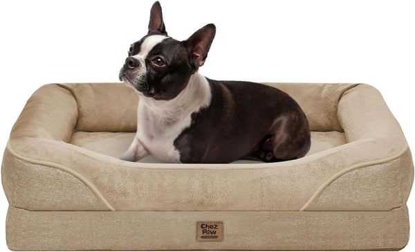 Chez Paw Waterproof Orthopedic XL Dog Bed for Large and Extra Large Dogs | Egg Crate Foam, 4-Sided Bolster Support, Waterproof Liner, Non-Slip Bottom, Machine Washable Cover, 42 X 30 Inch46