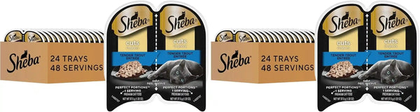 Sheba Perfect Portions Cuts Wet Cat Food, Sustainable Salmon, 2.6 Oz, 24 Ct | Grain-Free, Sustainable Salmon, 48 Servings, No Fillers or Artificial Flavors, Essential Vitamins & Minerals, Twin-Pack Trays14