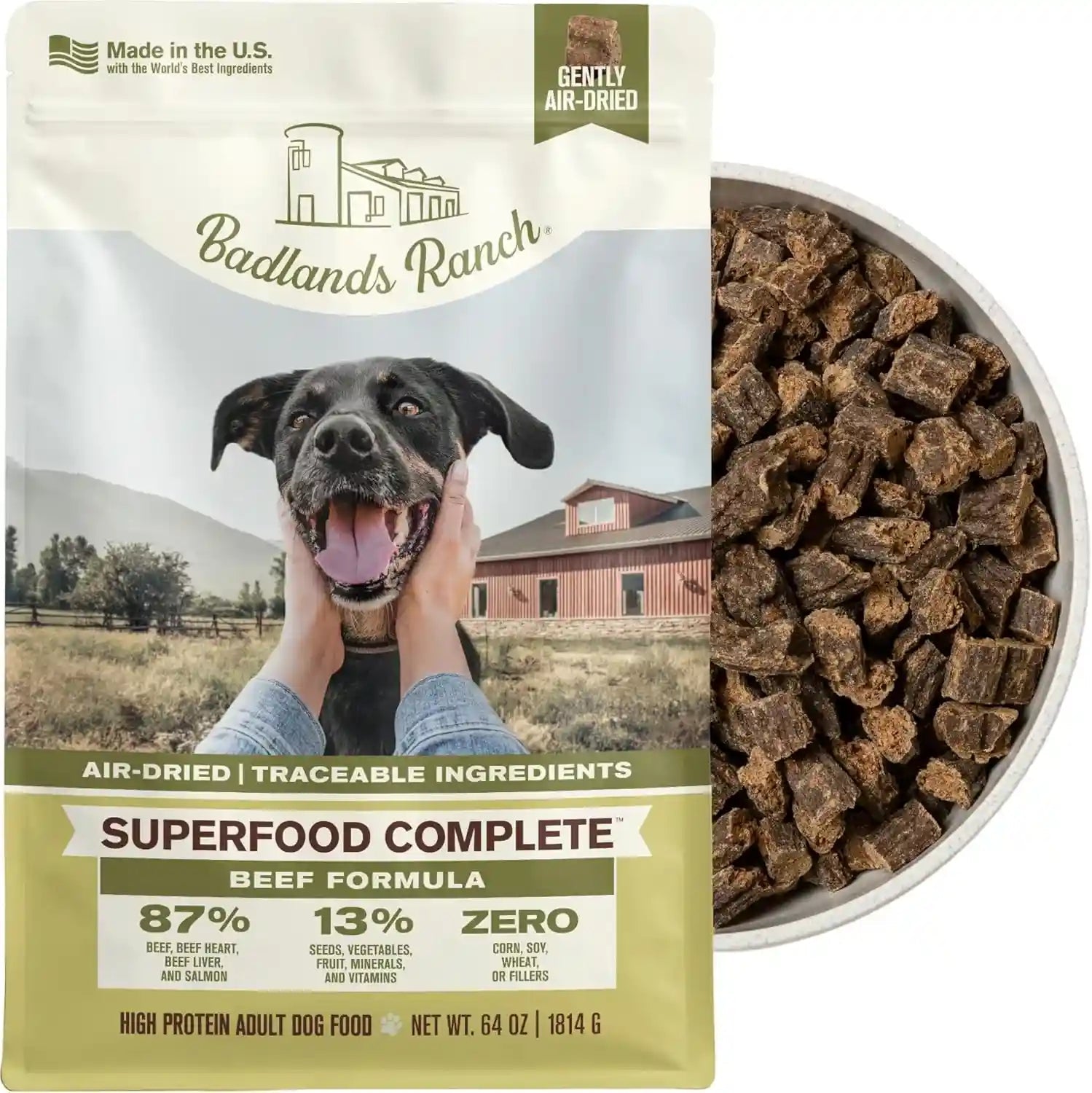 badlands-ranch-by-katherine-heigl-superfood-complete-air-dried-beef-dog-food-high-protein-with-superfoods-for-daily-wellness-consistent-nutrition-24-oz