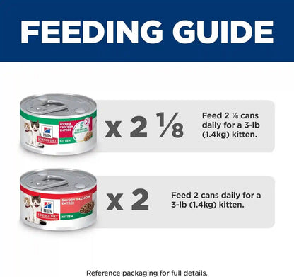 Hill'S Science Diet Kitten Formula Wet Cat Food Variety Pack | #1 Veterinarian Recommended, Liver & Chicken and Minced Salmon, 2.9 Oz. Cans, 12-Pack8