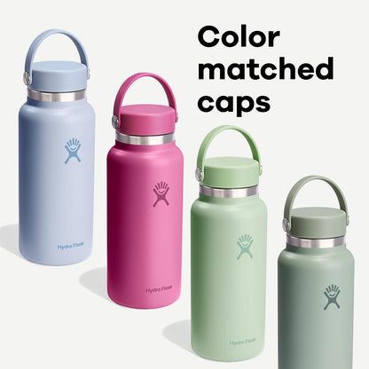Hydro Flask Water Bottle - Insulated Stainless Steel - Wide Mouth Flex Lid, Non Spill, Leakproof and Refillable in 32 Oz Surf Blue6