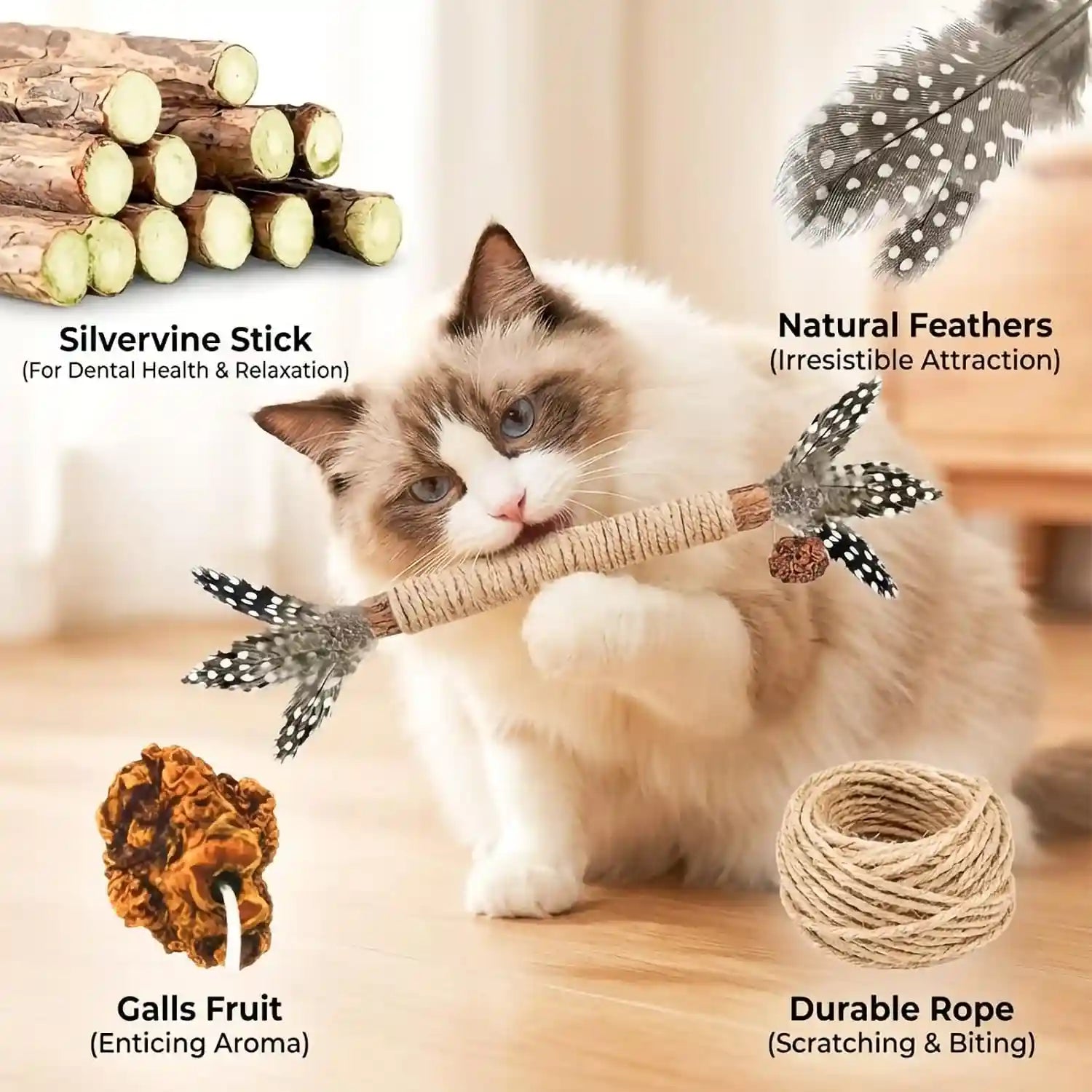 cat-chew-toys-silvervine-sticks-dental-treat-feather-7pack-indoor-real-feathers-silvervine-dual-action-chew-chase-soothes-teething-cleans-teeth-relieves-boredom-indoors-safe-durable-7pk-set