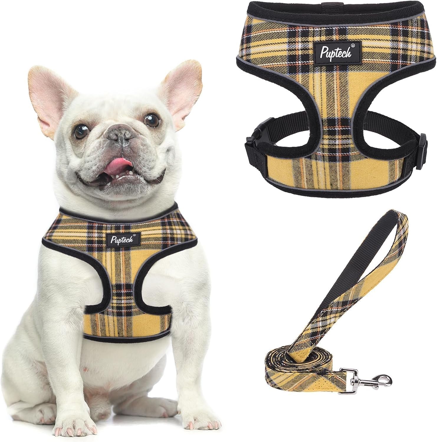 pupteck-soft-mesh-dog-harness-small-sized-and-leash-set-pet-puppy-cat-comfort-padded-vest-no-pull-harnesses-beige-s