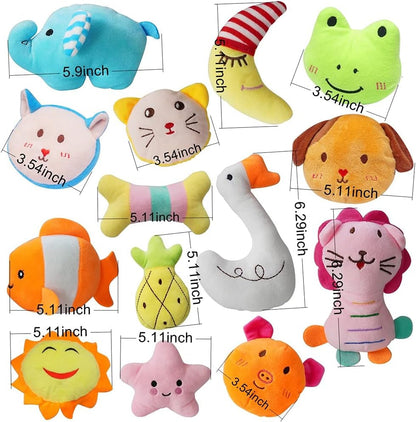 27 Pack Puppy Squeaky Toy, Different Designs Squeakers Pet Toys, Cute Bulk Plush Dog Toys for Small Dogs5