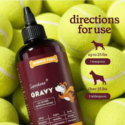 Premium Dog Gravy Food Topper – Dog Food Topper for Dry Food, Wet Food & Picky Eaters – Tasty All-In-One Multivitamin Bone Broth Dog Gravy with Vitamins, Minerals, Omegas, Collagen & Mushrooms – 16Oz6