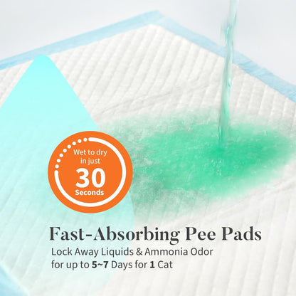 40 Count Cat Litter Pads for Tidy Cats Breeze System, Thickened Cat Pad Refills for Litter Box, Super Absorbent Pee Pad, Odor Control & Leak-Proof, 16.9X11.4 Inch Unscented2