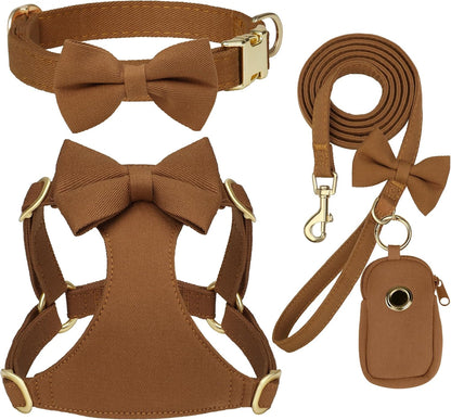 Beirui Cute Small Dog Harness Collar and Leash Set, Pink,Xxs,Chest 12-14" | for Small Dogs Puppy, Three Detachable Bows, Adjustable Step-In Vest, Yorkshire, Chihuahua, for Daily Walking Holiday Outfits8