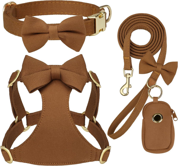 Beirui Cute Small Dog Harness Collar and Leash Set, Pink,Xxs,Chest 12-14" | for Small Dogs Puppy, Three Detachable Bows, Adjustable Step-In Vest, Yorkshire, Chihuahua, for Daily Walking Holiday Outfits8