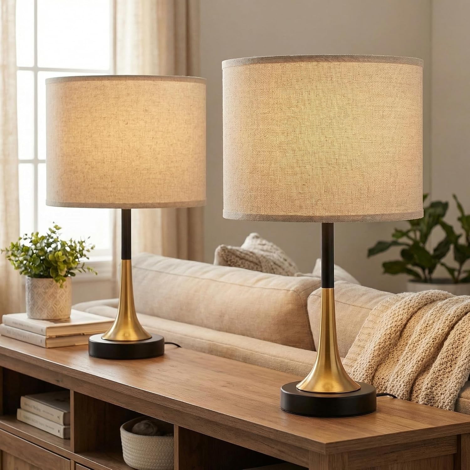 16-5-modern-table-lamps-set-of-2-with-gold-metal-base-and-linen-shade-mid-century-bedside-nightstand-lamps-for-living-room-and-bedroombulb-not-included