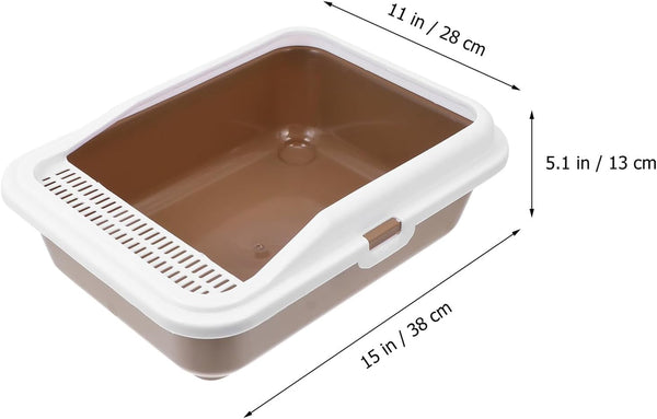 Milisten Cat Litter Box with Scoop Splash-Proof Kitten Litter Pan Medium Square Plastic Cat Toilet and Pet Housebreaking2