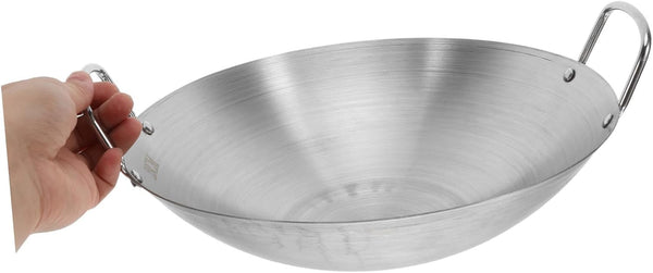 12 Inch Stainless Steel round Bottom Wok Large Capacity Frying Pan Double Handle Gas Stove Compatible Cookware Versatile for Stir-Fry and Bbq4