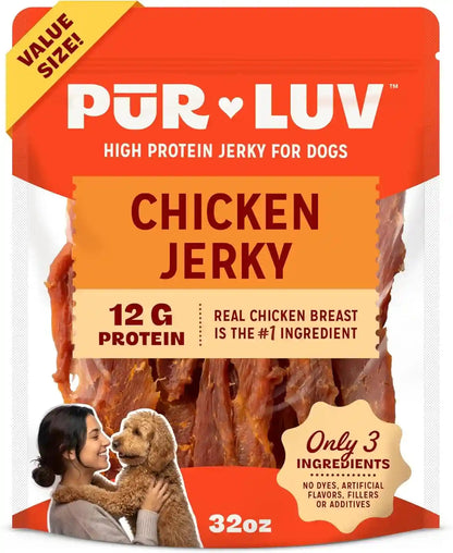 Pur Luv Chicken Jerky Dog Treats, Made with 100% Real Chicken Breast, 16 Ounces, Healthy, Easily Digestible, Long-Lasting, High Protein, Satisfies Dog'S Urge to Chew14